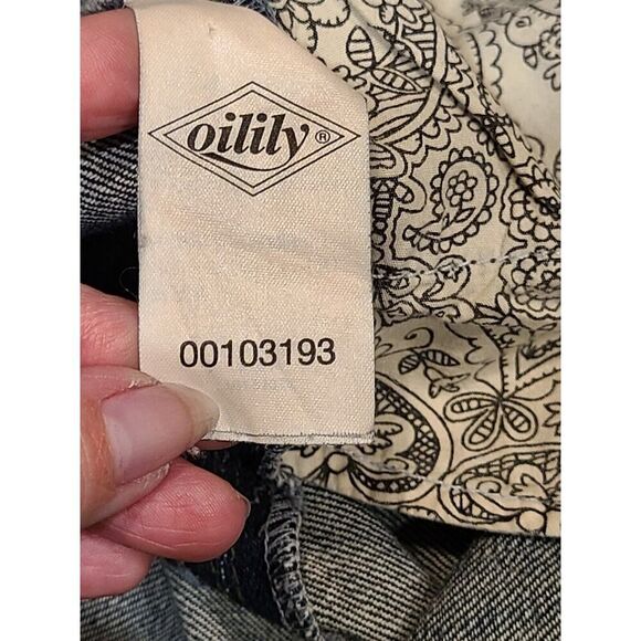 Oilily Y2K Low Rise Embroidered Art Deco Floral Blue Jeans 40 US 8-10 Bratz EUC - Picture 10 of 15
